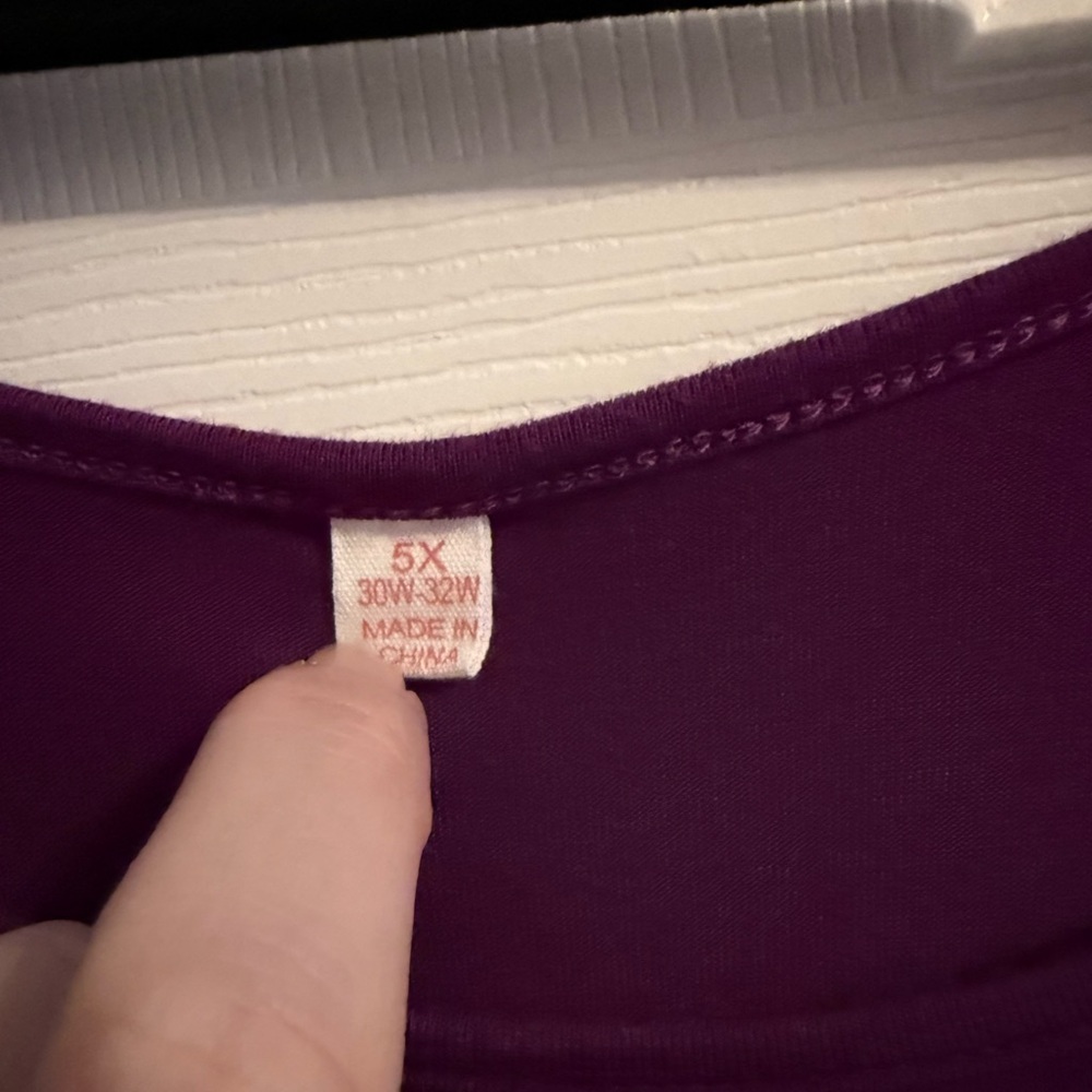 Plus Size Tunic 3/4 Sleeve Crewneck Babydoll Top Plus Size 5X - Maternity option - Picture 3 of 6